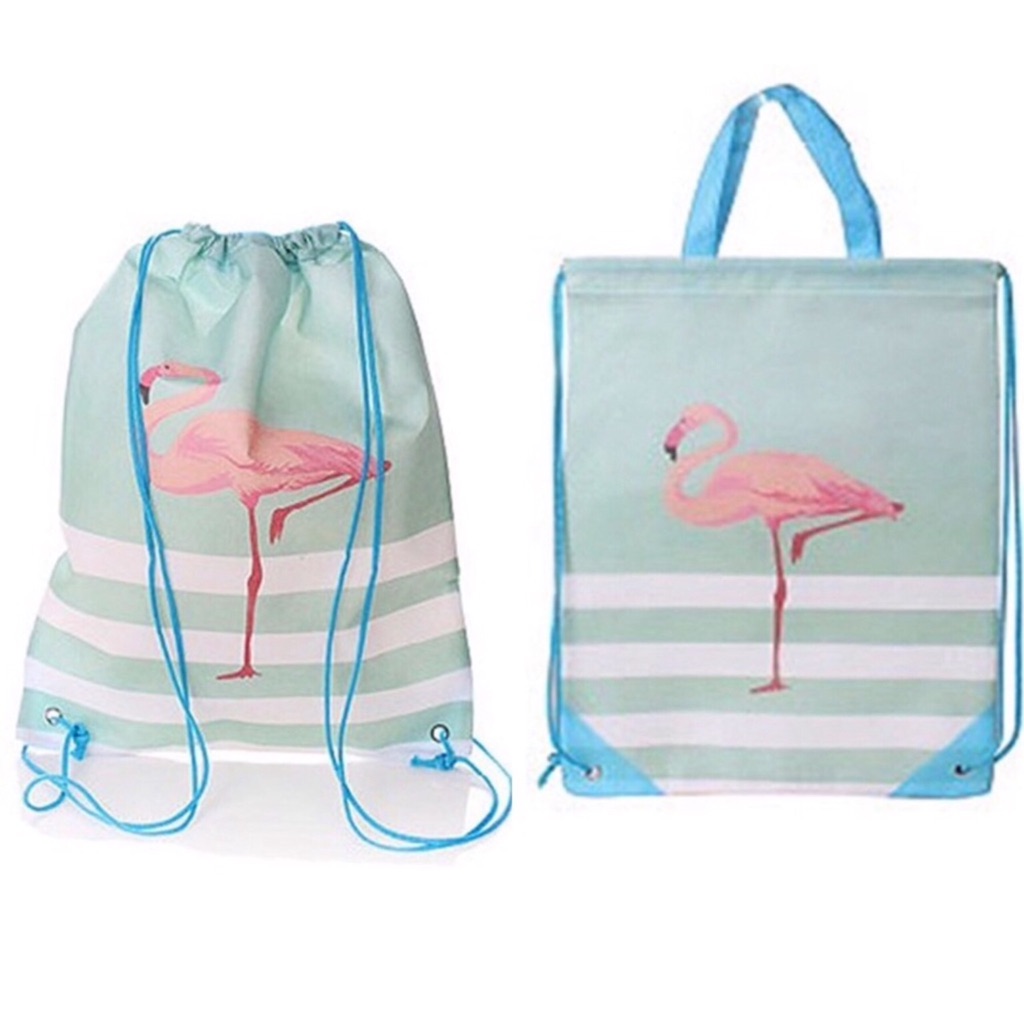 Flamingo Drawstring Backpack